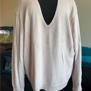 Express Soft V-Neck Sweater - Light Cream